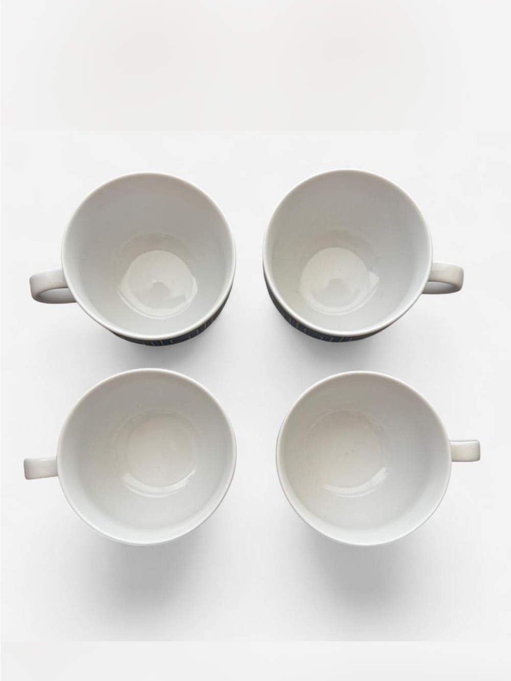 Blue Greek Key Ceramic Tea Cups - Set of 4 - Picture 2 of 5